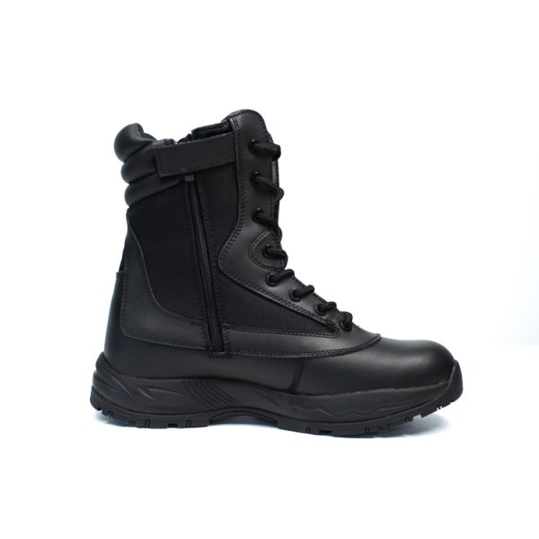 black leather military boots factory