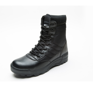 Leather combat boots