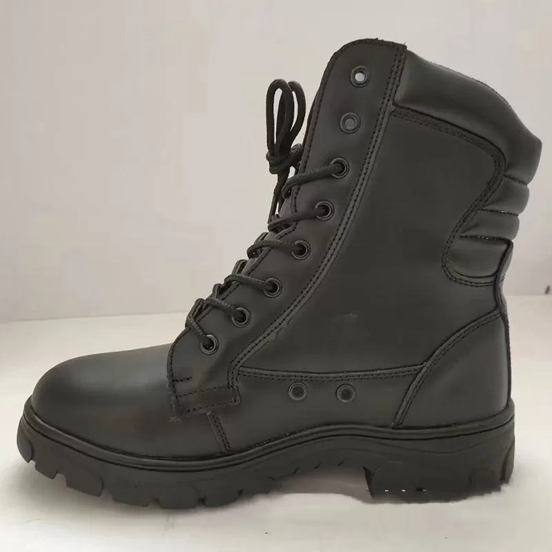 Steel toe police boots