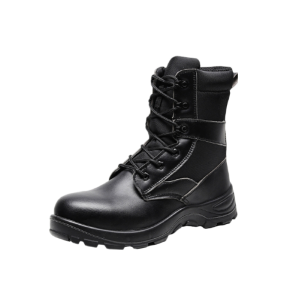 black combat boots