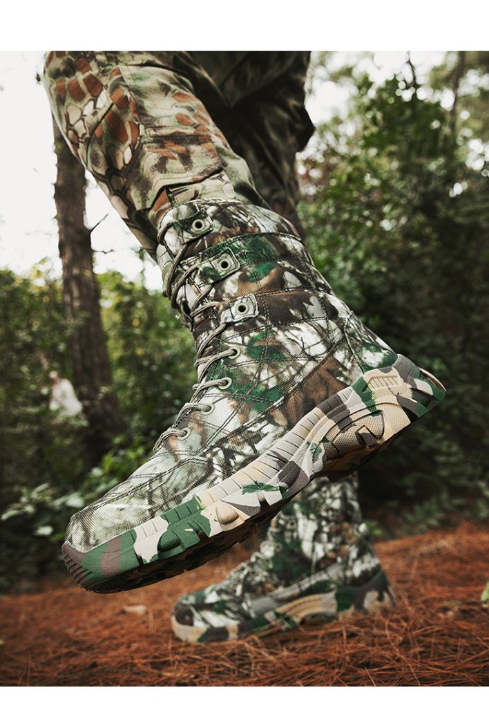 camouflage military boots