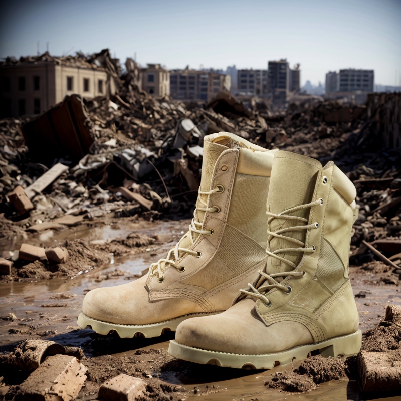 Military boots in different environments