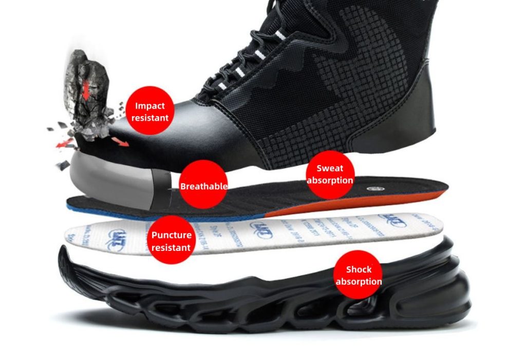 features of safety toe tactical boots