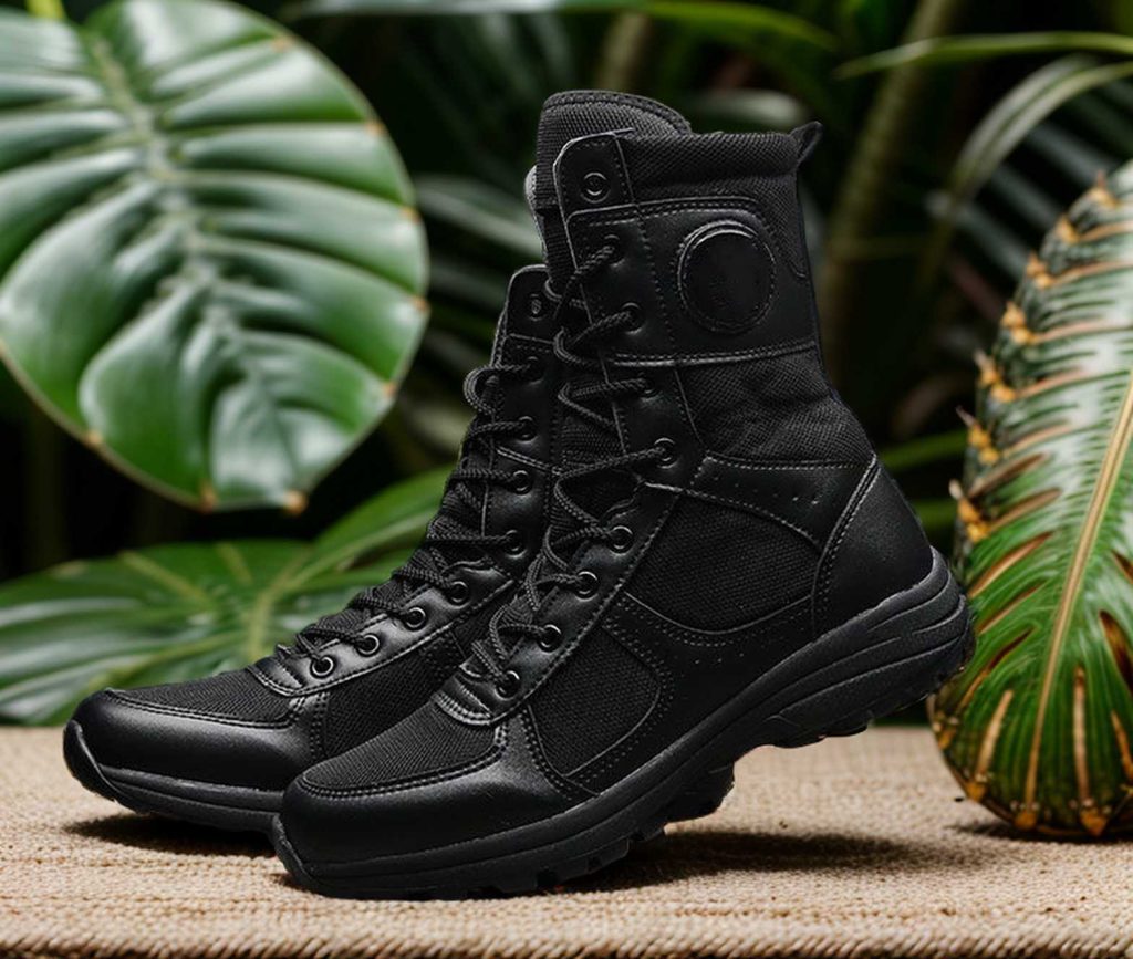 features of zip up combat boots