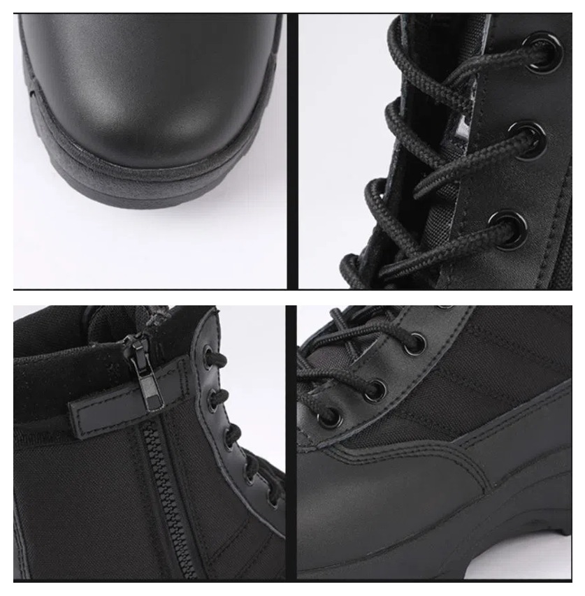 details of combat boots for men