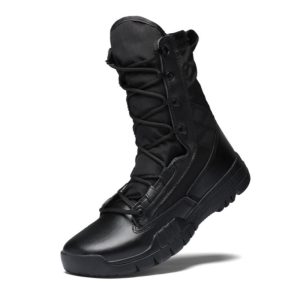 black combat boots